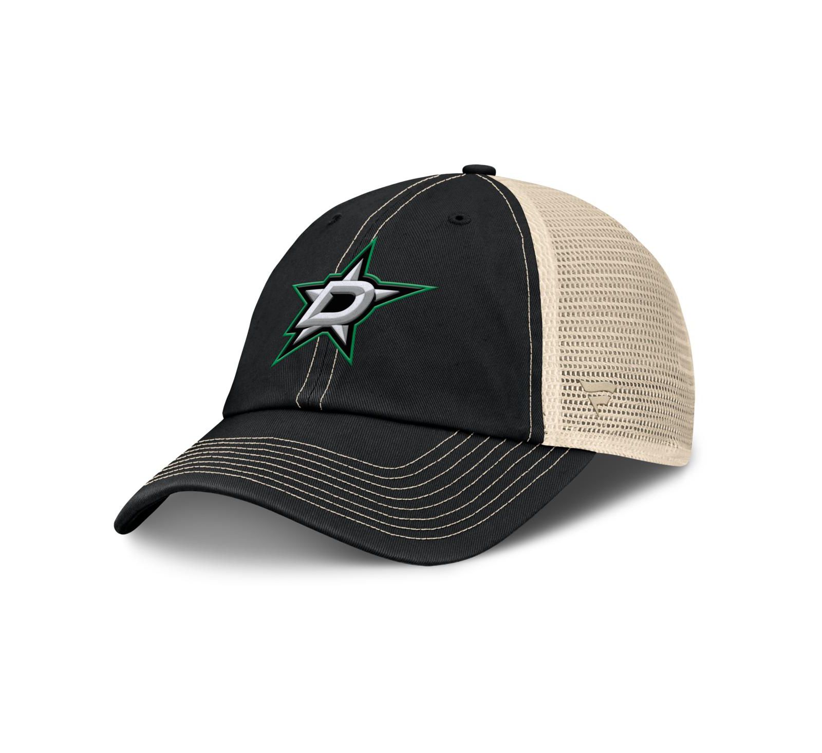 Fanatics Men's Black/Natural Dallas Stars Rival Trucker Adjustable Hat