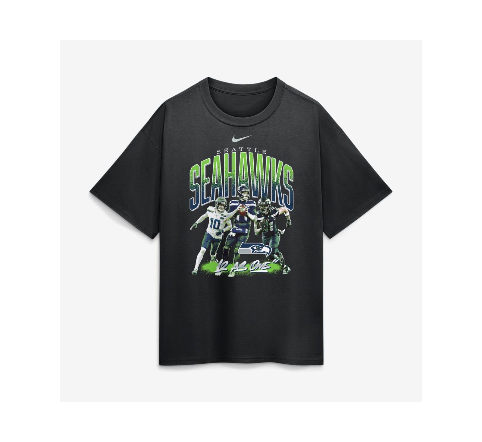 Мужская футболка Nike Black Seattle Seahawks 12 As One Loose
