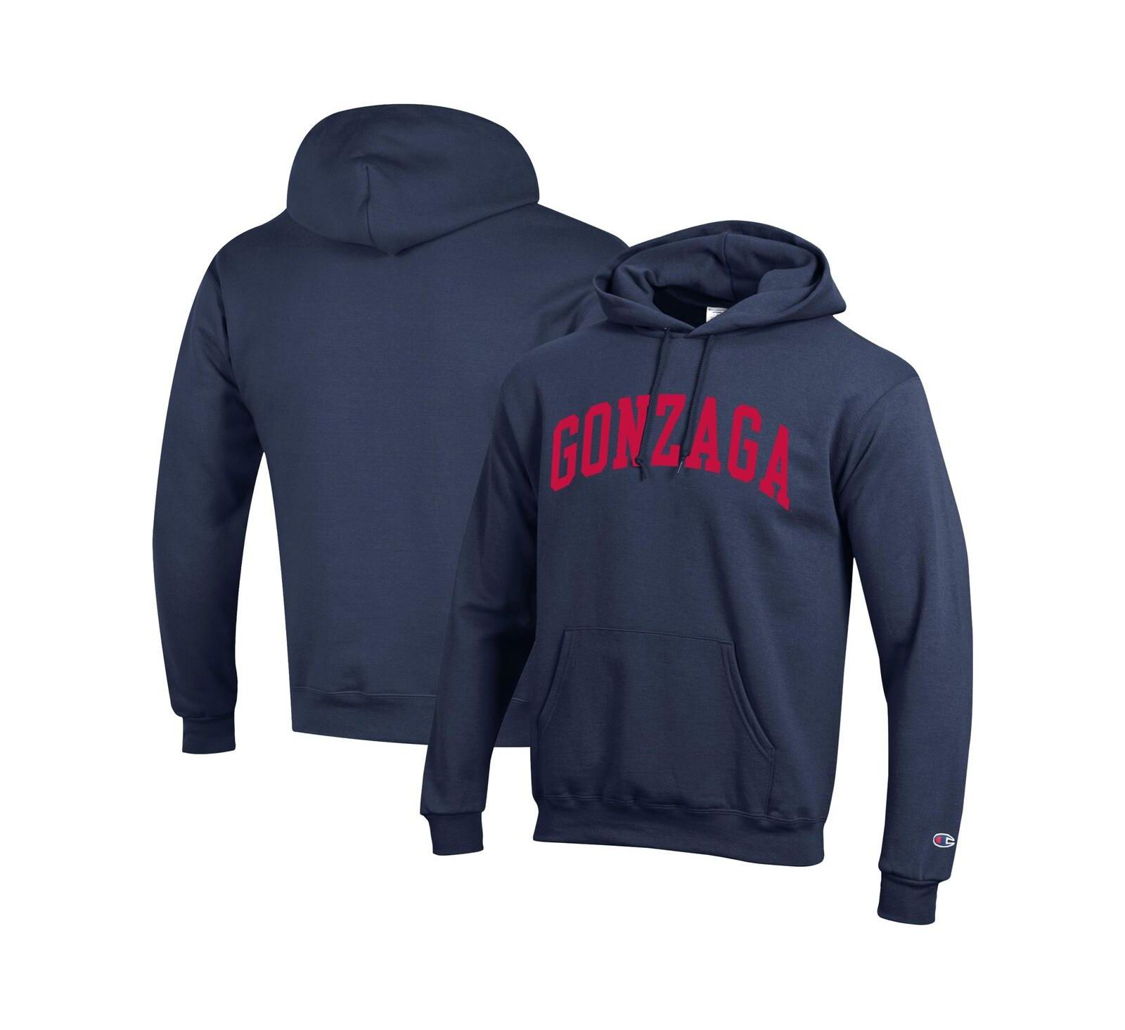 Champion свитшот pullover Basic Arch из флиса, темно-синий, Gonzaga Bulldogs, Мужской