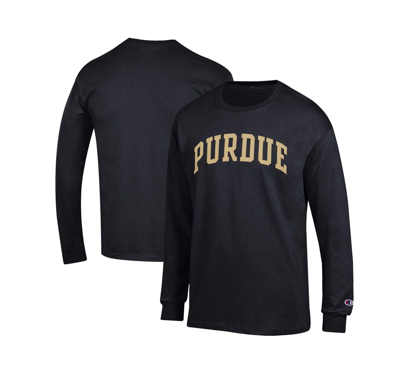 Champion Мужская черная футболка с длинным рукавом Purdue Boilermakers Basic Arch