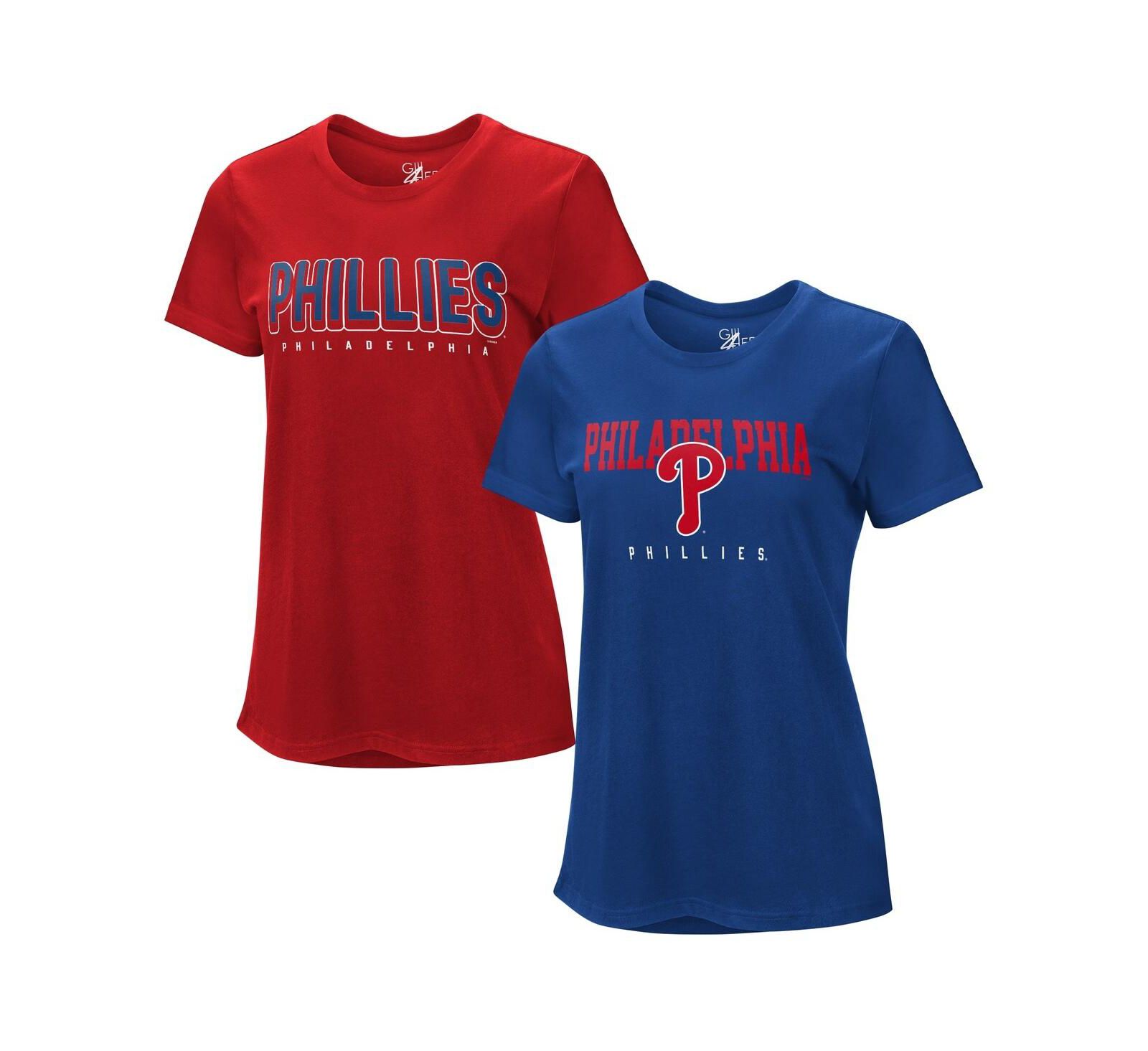 G-III 4Her by Carl Banks Women's Red/Royal Philadelphia Phillies Two T-Shirt Combo Pack