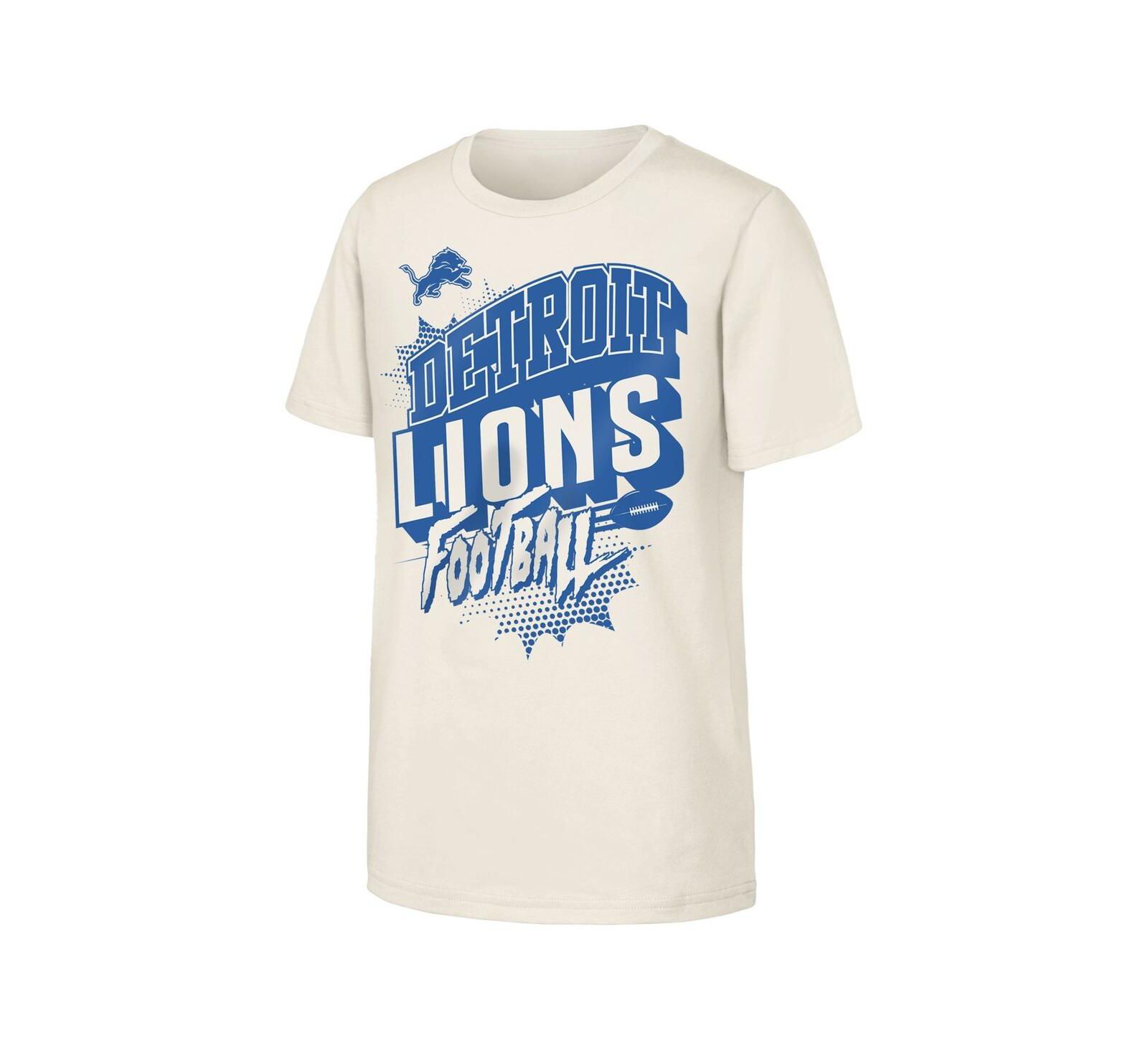 Outerstuff Big Boys and Girls Natural Detroit Lions Action Comic T-Shirt