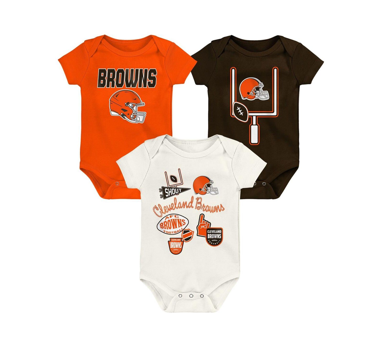 Outerstuff комплект боди для малышей Cleveland Browns 3-Pack