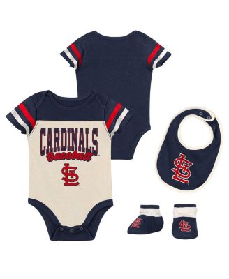 Набор Outerstuff Baby Boys and Girls 3-Piece Navy St. Louis Cardinals Up One Bodysuit, Bib and Booties