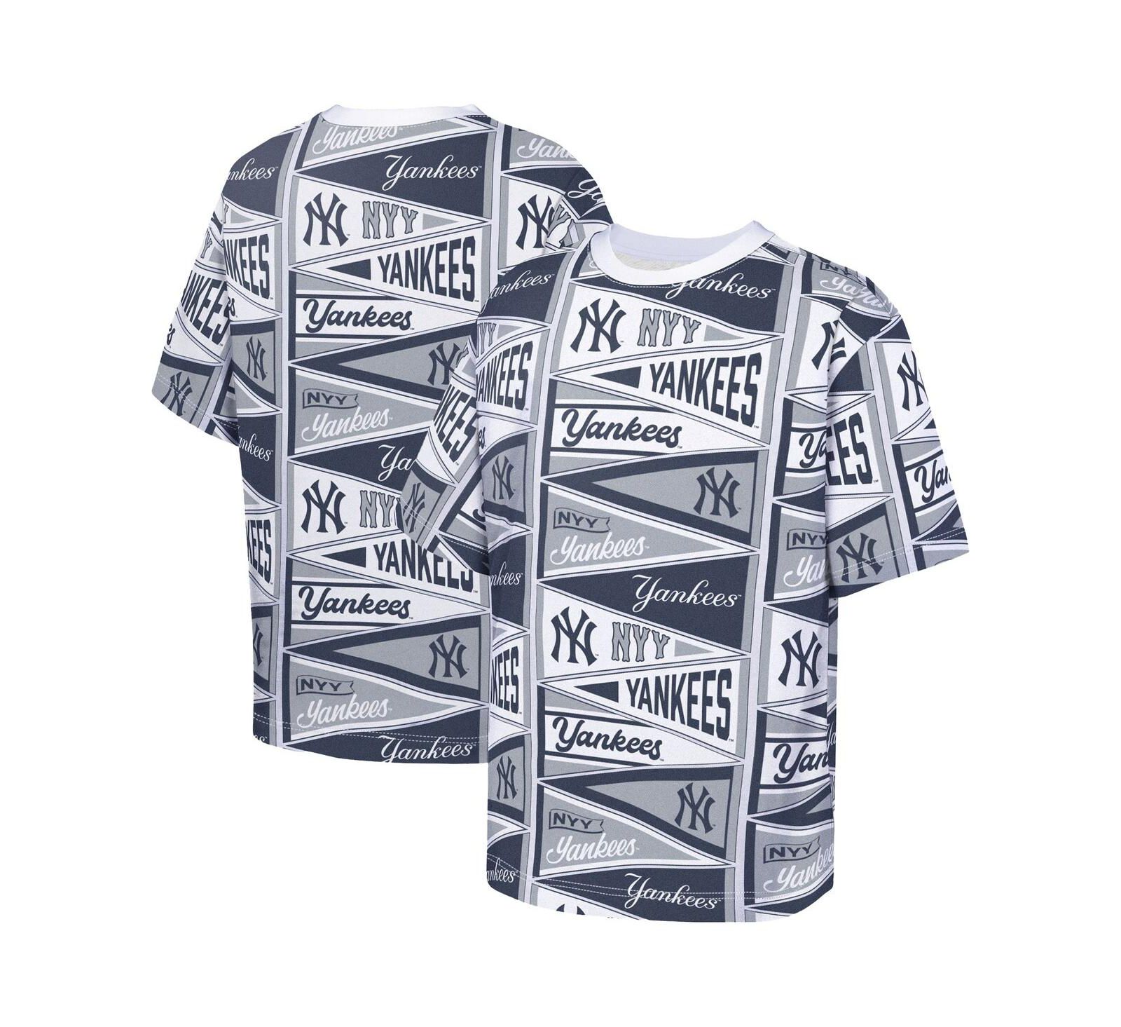 Детская футболка Outerstuff Navy New York Yankees All-Over Pennant