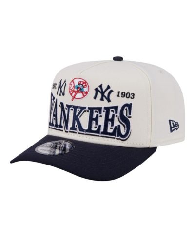 Мужская регулируемая кепка New Era Cream New York Yankees Throwback Tri-Hit A-Frame 9FIFTY