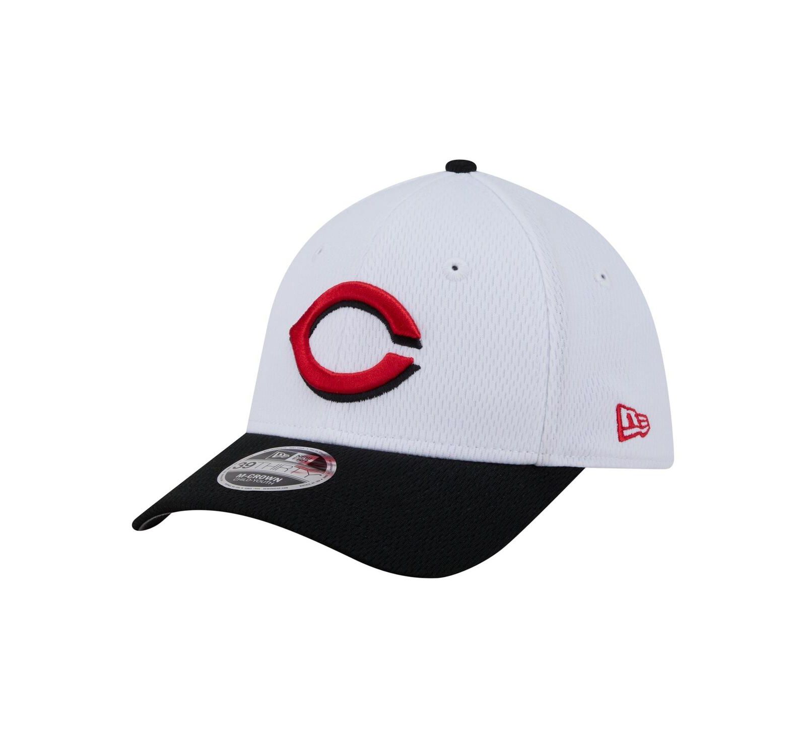 Детская бейсболка New Era White Cincinnati Reds 39THIRTY M-Crown Adjustable