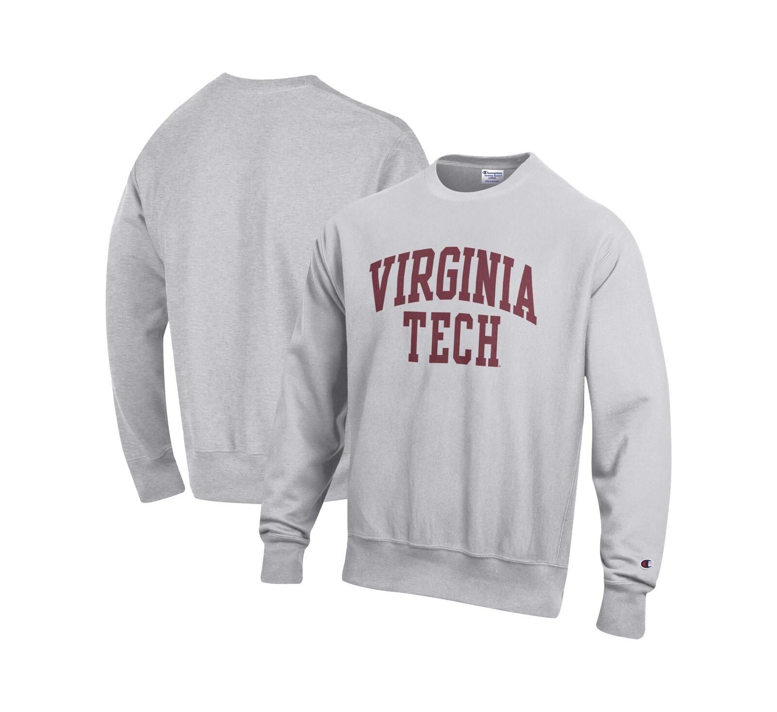 Мужское флисовое худи Champion Gray Virginia Tech Hokies Reverse Weave