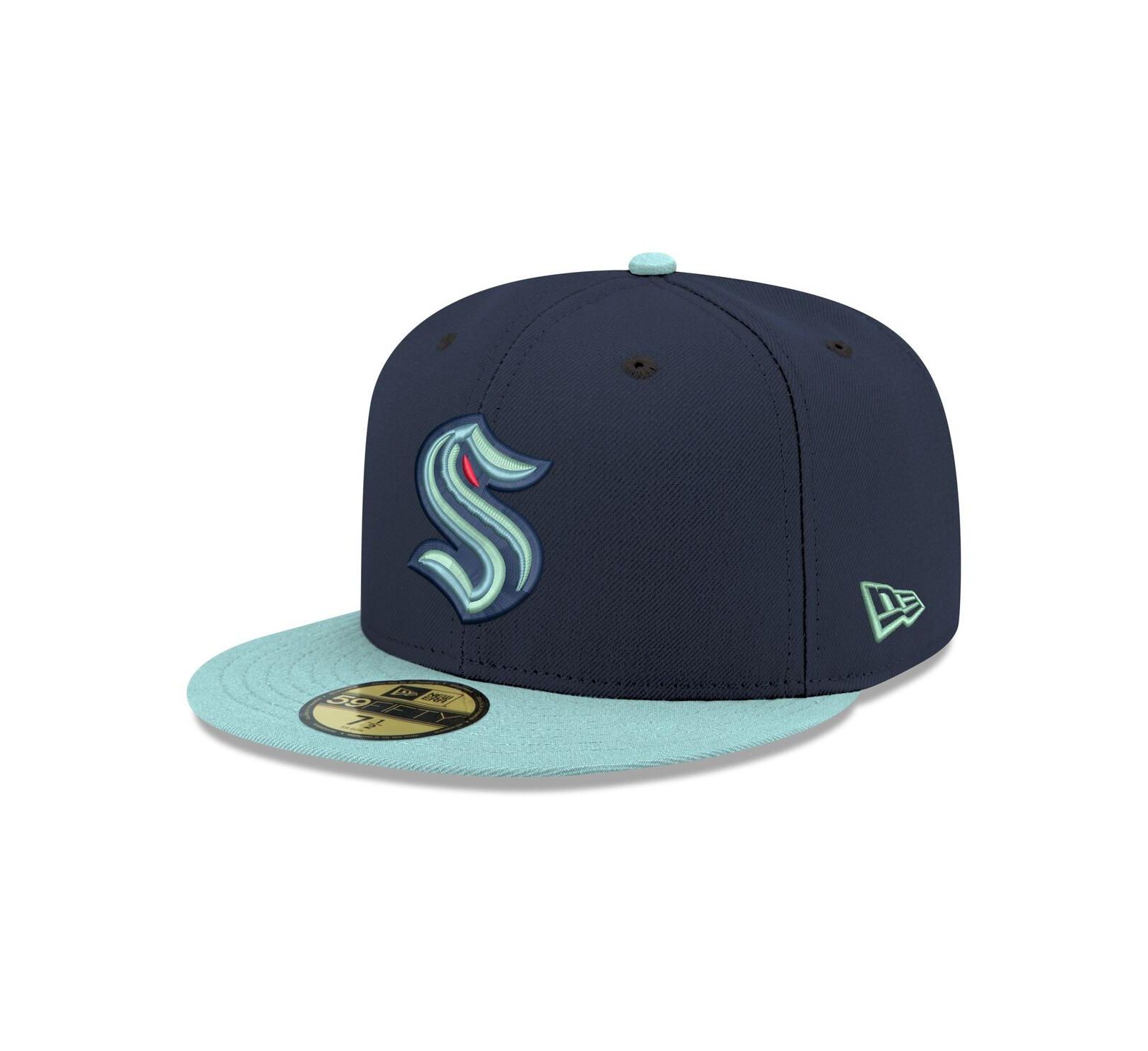 New Era Men's Navy Seattle Kraken Core Logo Two-Tone 59FIFTY Fitted Hat