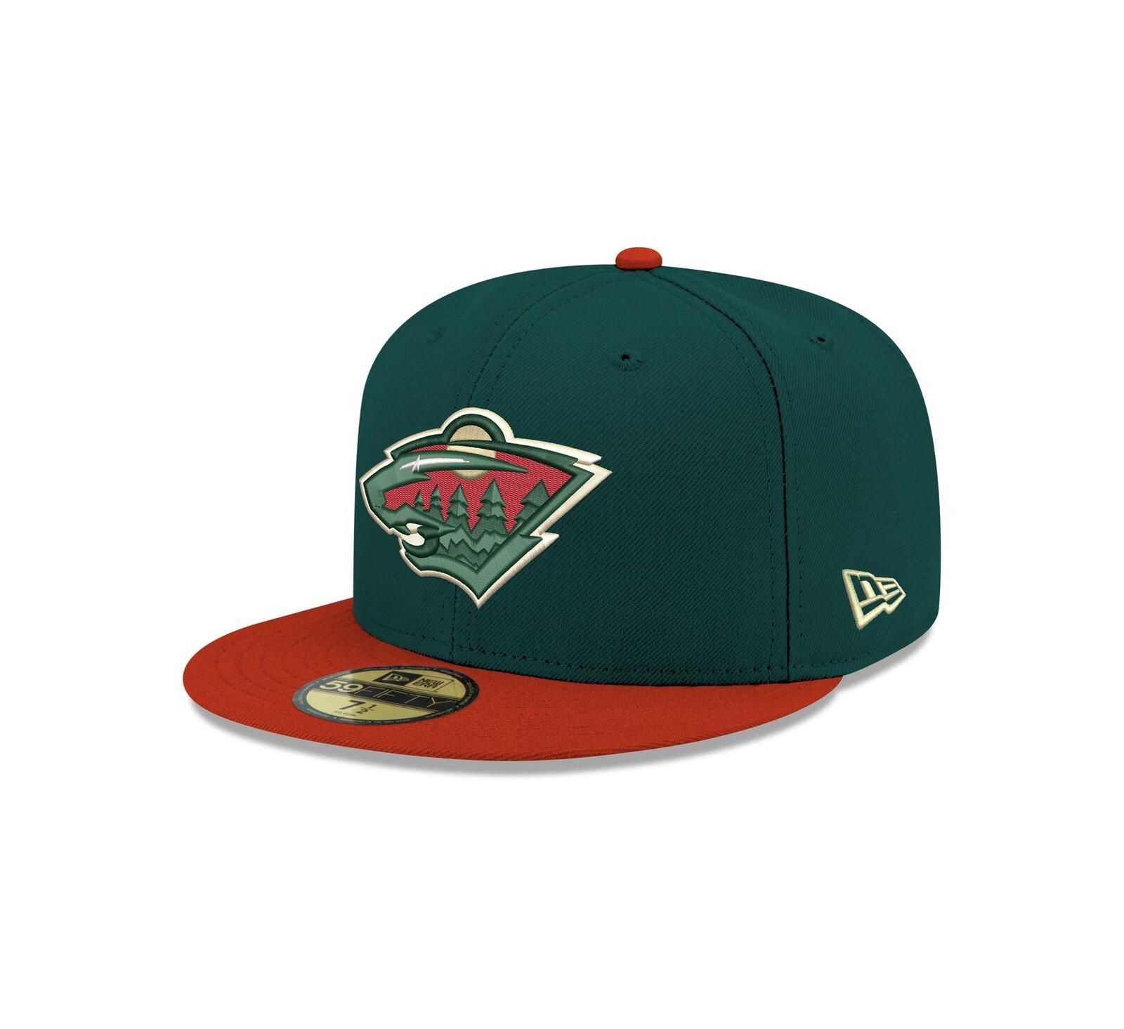 New Era Men's Green Minnesota Wild Core Logo Two-Tone 59FIFTY Fitted Hat