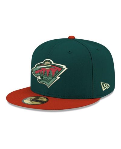 Мужская кепка New Era Green Minnesota Wild Core Logo Two-Tone 59FIFTY Fitted