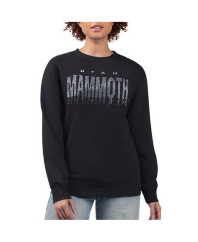 G-III 4Her by Carl Banks Women's Black Utah Mammoth Metallic Drop Printed Fleece Sweatshirt