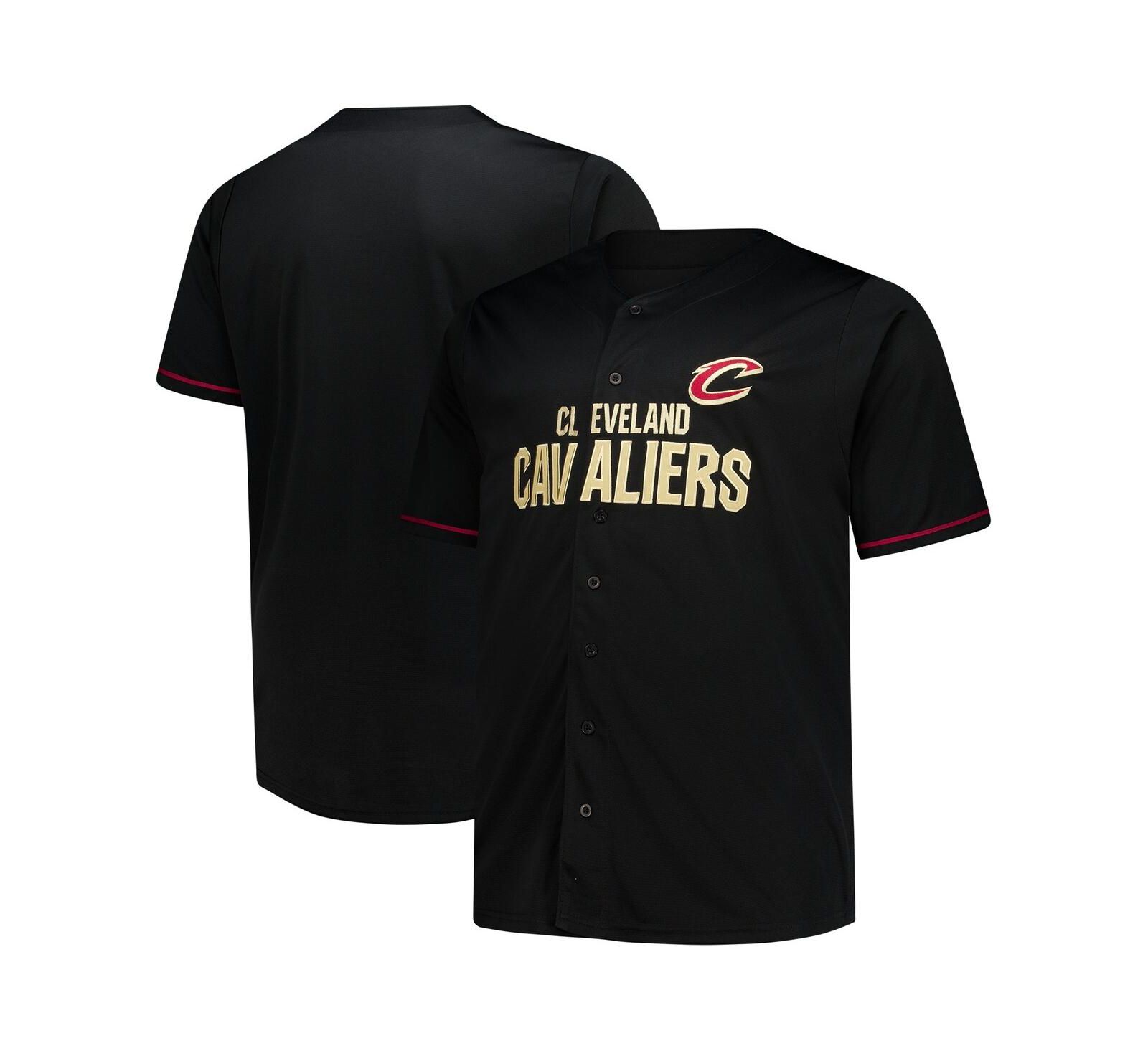 Fanatics Men's Black Cleveland Cavaliers Big & Tall Pop Full-Button Jersey