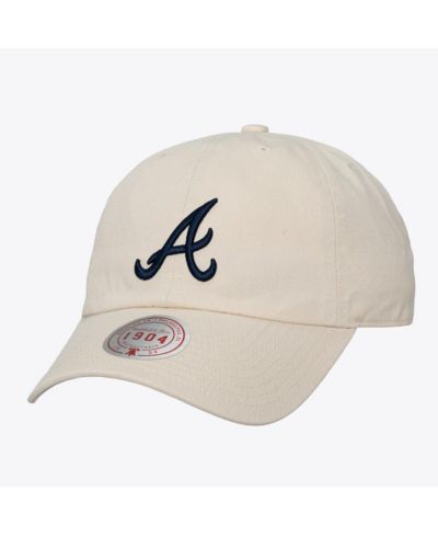 Кепка Mitchell & Ness Мужская и Женская Cream Atlanta Braves Off-Season 1904 Strapback регулируемая