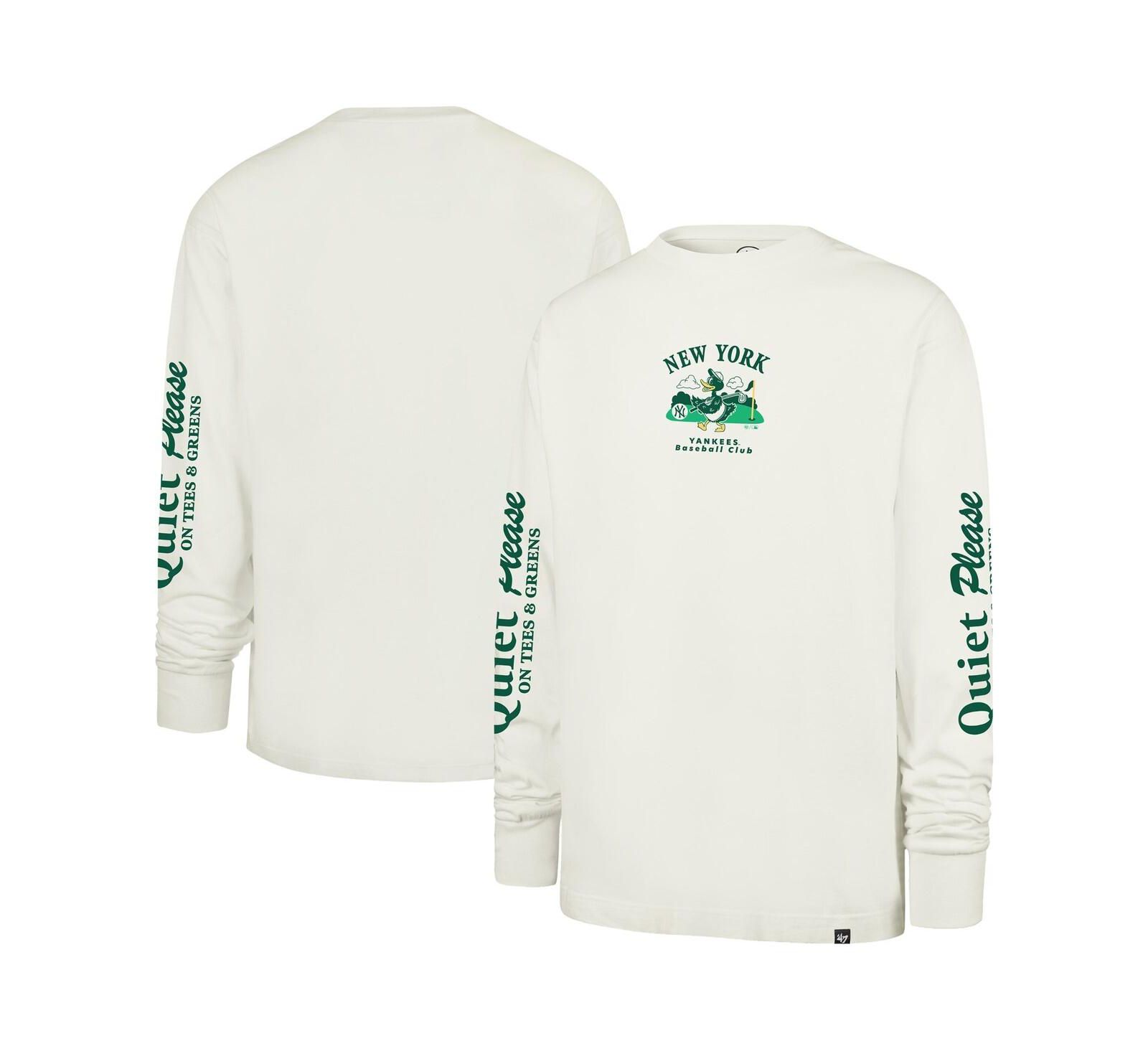 '47 Brand Men's Cream New York Yankees Quiet Please Foundation Long Sleeve T-Shirt
