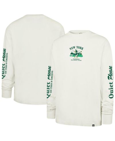 '47 Brand Men's Cream New York Yankees Quiet Please Foundation Long Sleeve T-Shirt