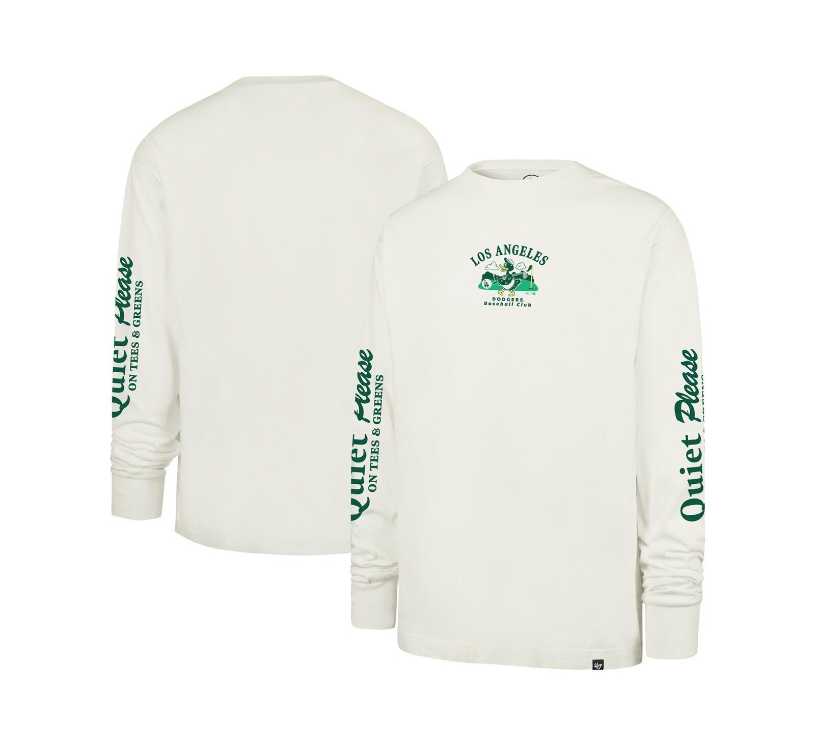 '47 Brand Men's Cream Los Angeles Dodgers Quiet Please Foundation Long Sleeve T-Shirt