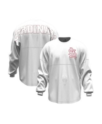 Женская белая футболка Fanatics St. Louis Cardinals Baseball Stitch Spirit с длинным рукавом
