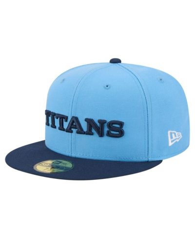 New Era Men's Light Blue/Navy Tennessee Titans Wordmark 59FIFTY Fitted Hat