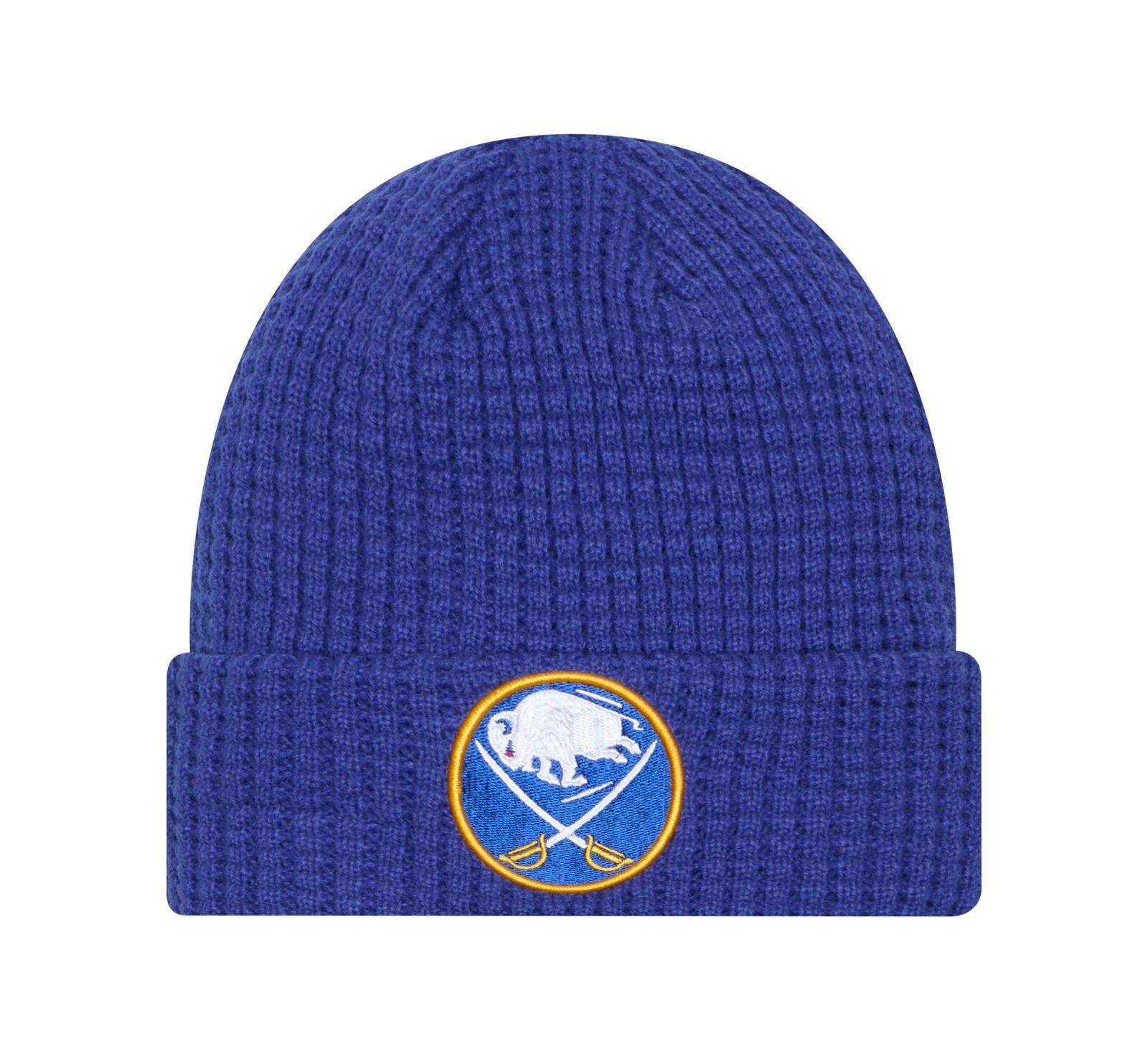 Мужская вязаная шапка New Era Royal Buffalo Sabres Waffle Cuffed Knit
