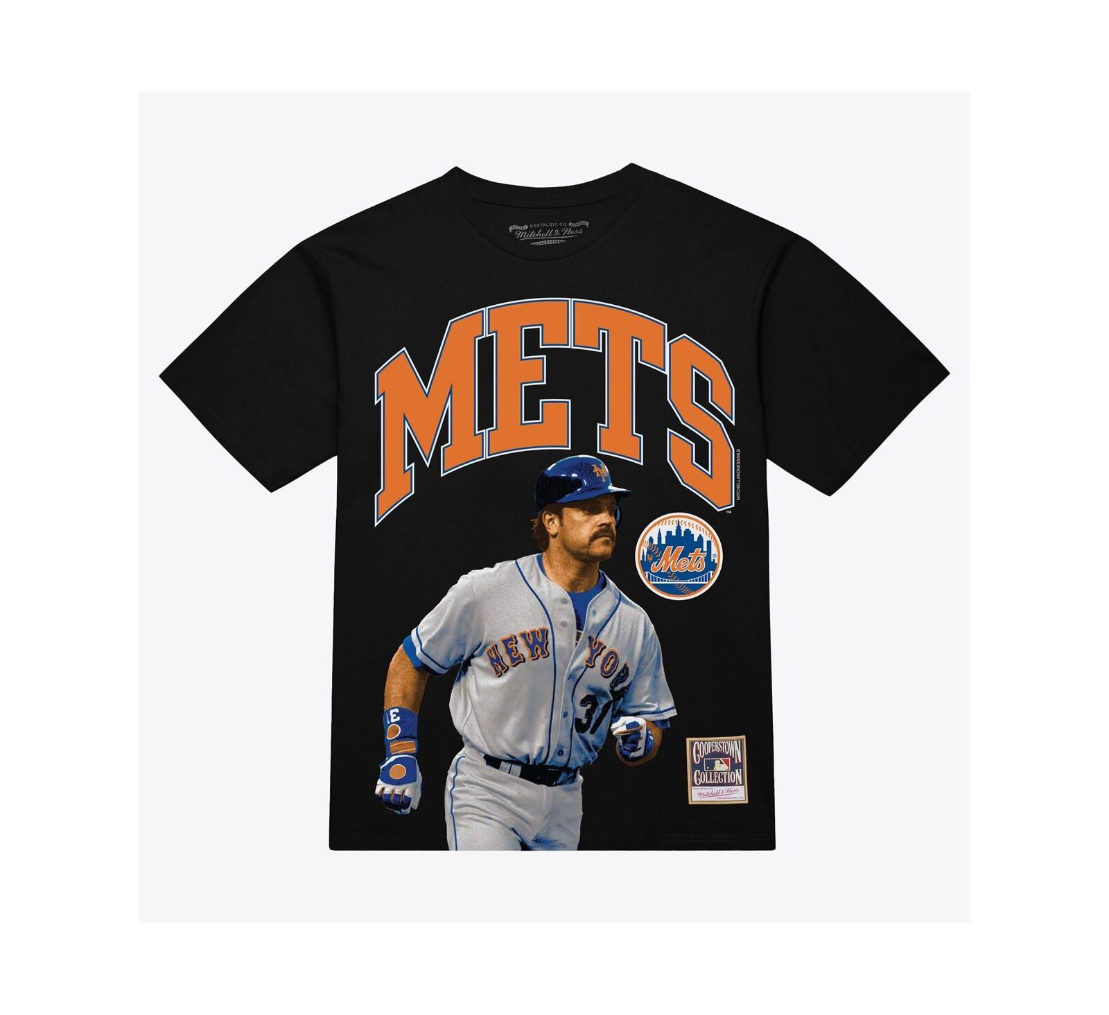 Mitchell & Ness Мужская Mike Piazza Black New York Mets Photo Arch Player Graphic T-Shirt