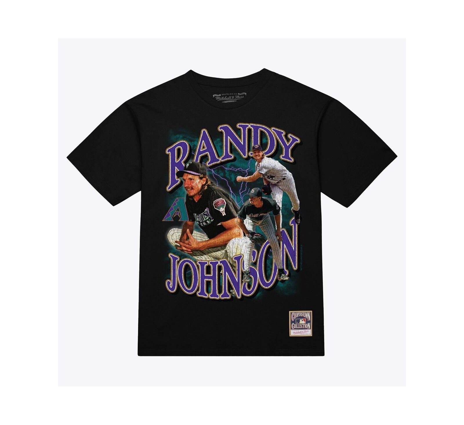 Мужская футболка Mitchell & Ness Randy Johnson Black Arizona Diamondbacks Legendary Collage Player