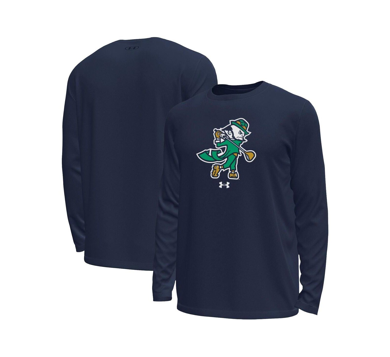 Under Armour Men's Navy Notre Dame Fighting Irish Golf Leprechaun Tech Stretch Long Sleeve T-Shirt