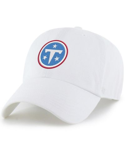 '47 Brand Мужская белая регулируемая кепка Tennessee Titans Primary Logo Clean Up