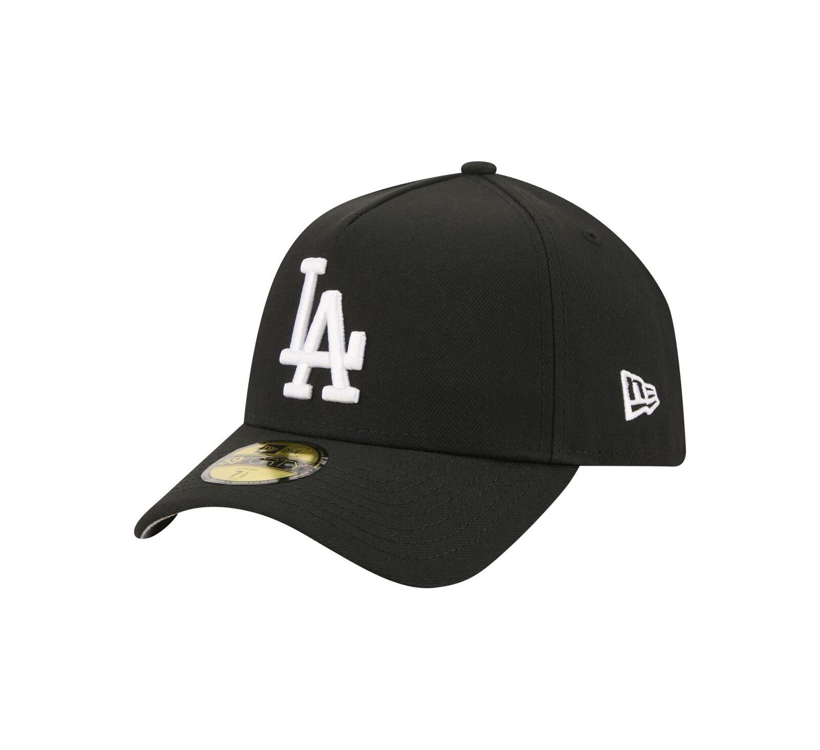 New Era Men's Black Los Angeles Dodgers A-Frame 59FORTY Fitted Hat