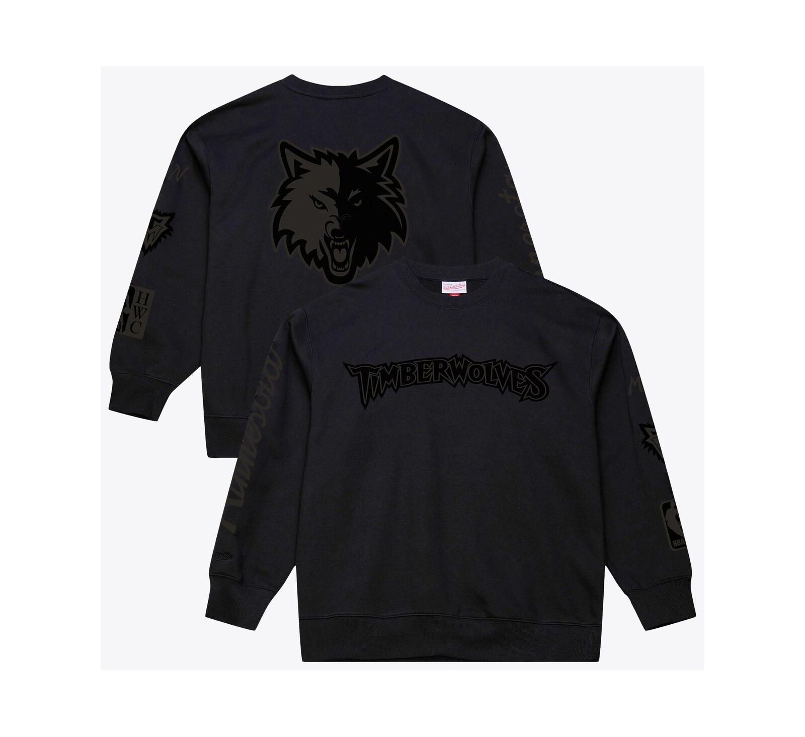 Мужская свитшот-толстовка Mitchell & Ness Black Minnesota Timberwolves Phantom Fleece