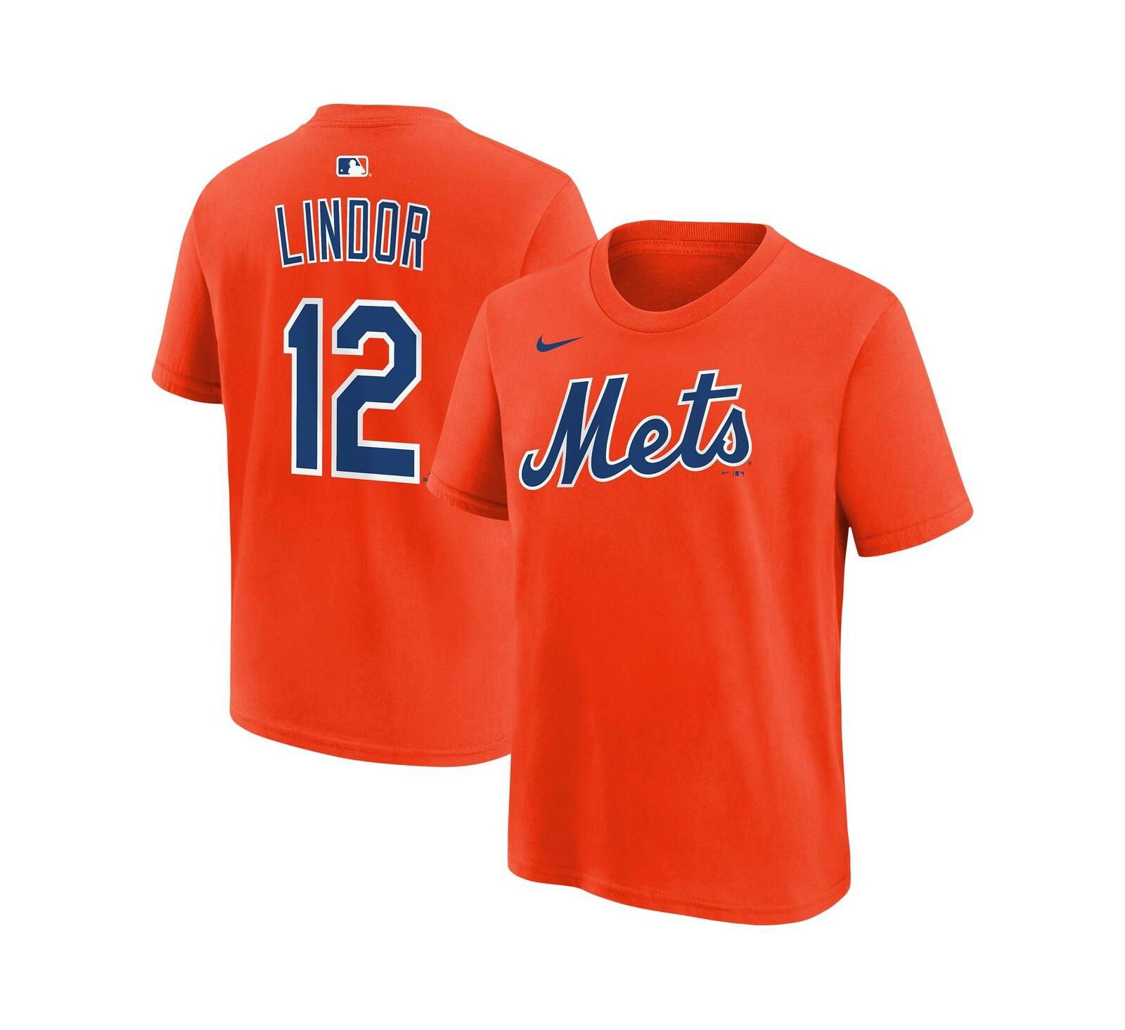 Nike футболка Nike Francisco Lindor New York Mets, оранжевая, для мальчиков и девочек