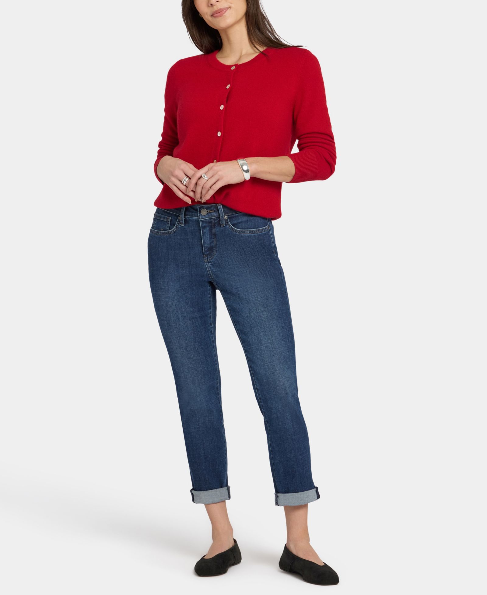 NYDJ Petite Sheri Slim Ankle Jeans with Rolled Cuffs and Lift Tuck Technology