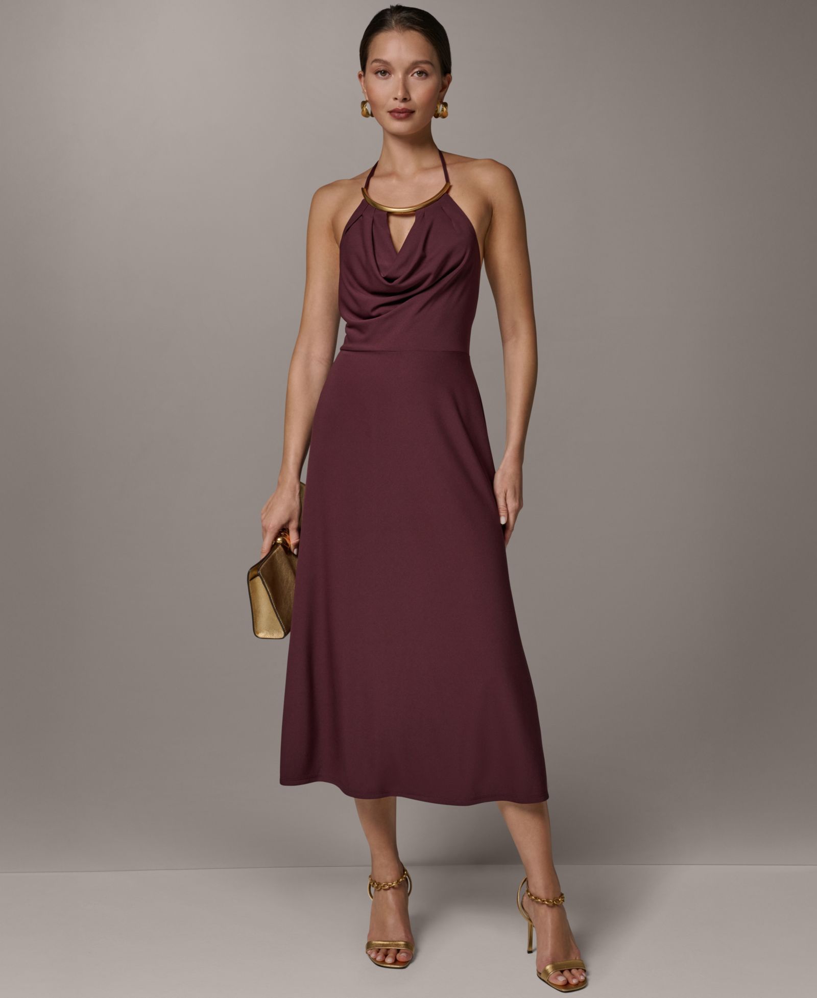 Donna Karan New York Женское платье Midi с halter-neck