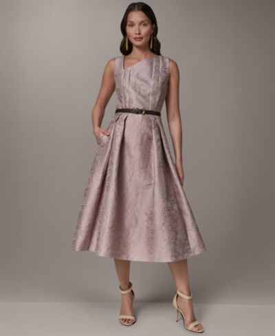 Donna Karan New York Женское асимметричное платье с жаккардом и поясом