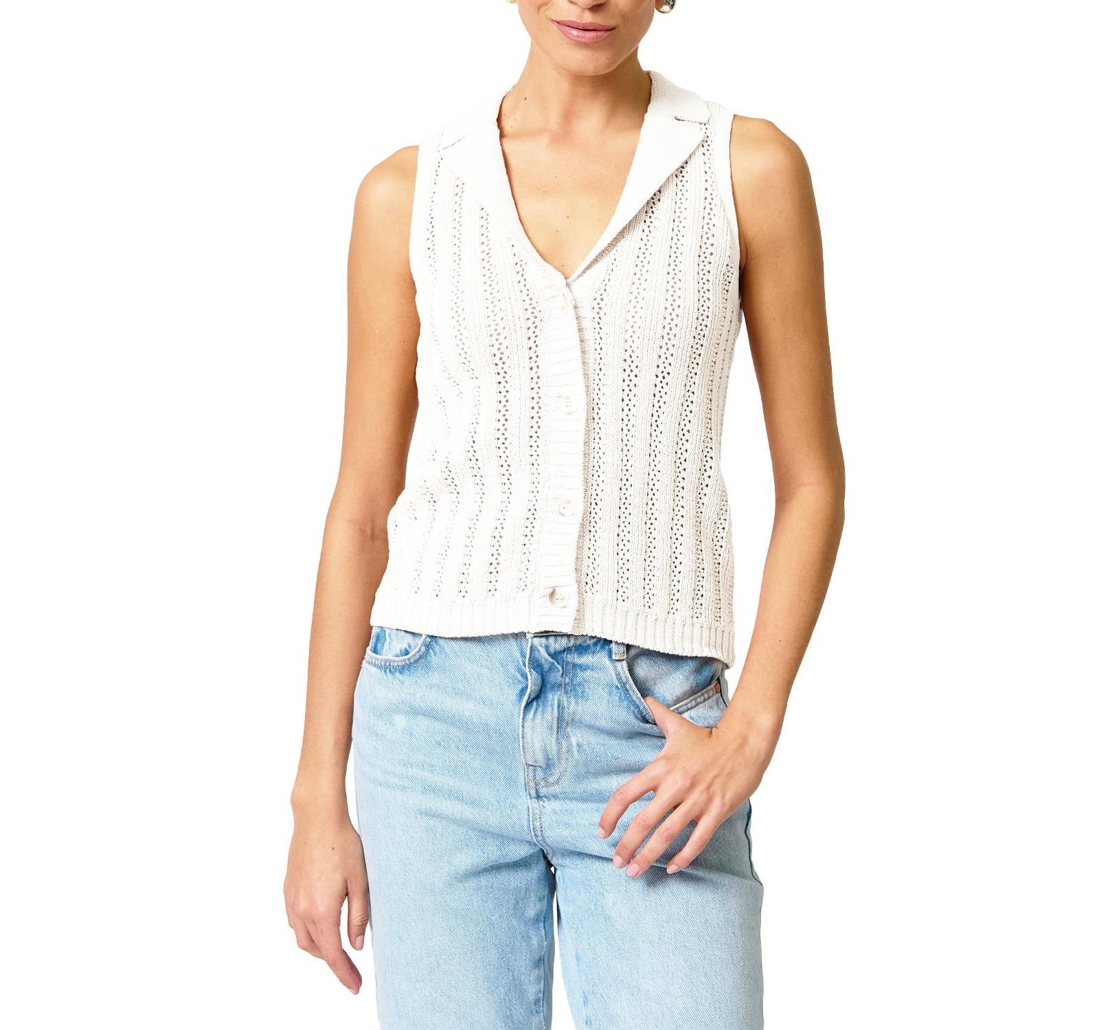 Женский жилет Central Park West Francie Mesh Stitch без рукавов