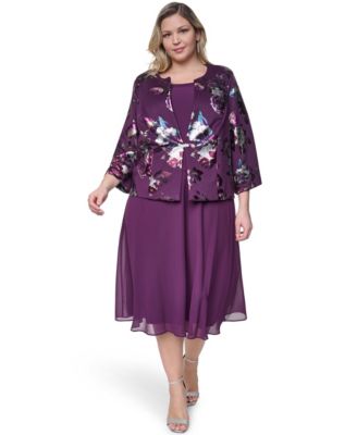 Женский комплект Jessica Howard Plus Size Padded Removable Jacket & Sleeveless Dress