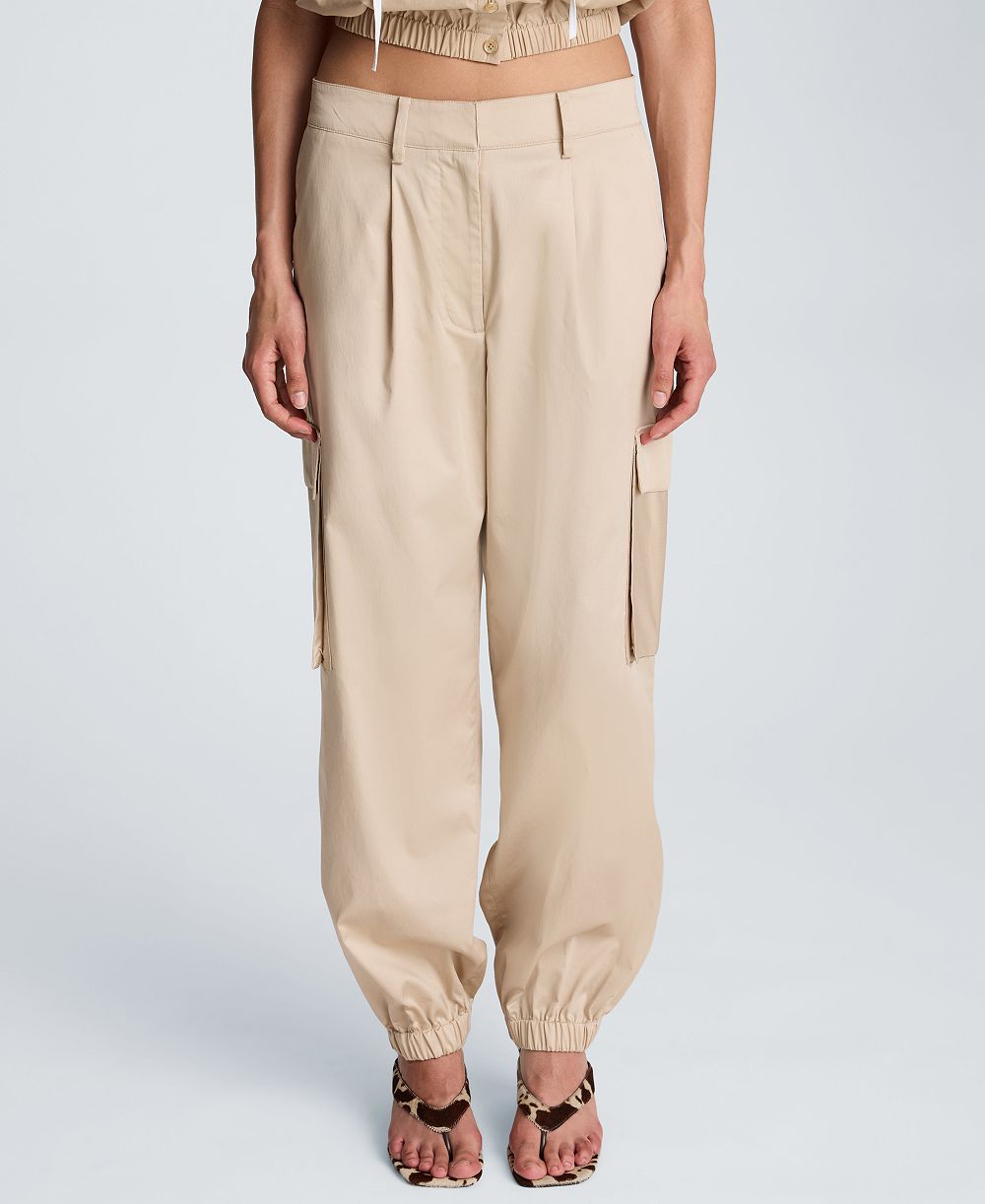 Kenneth Cole Women's High Rise Front Pleat Cargo Jogger Pants