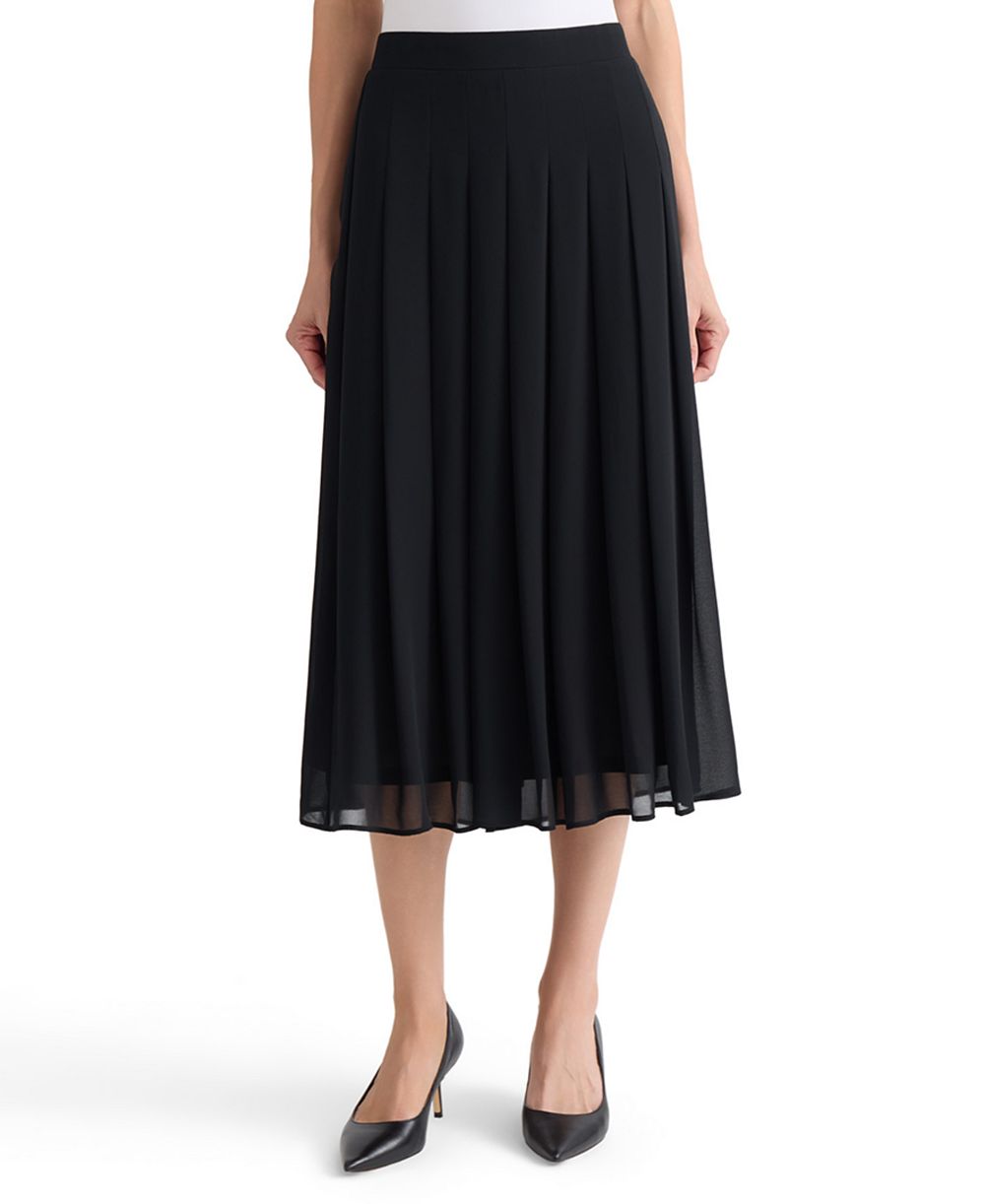 Kasper Women's Pull-On Pleat-Front Midi Skirt