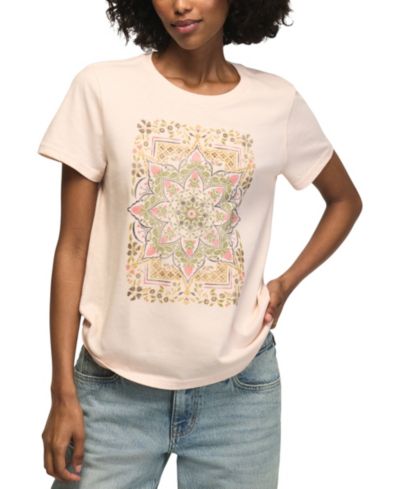 Женская классическая футболка Lucky Brand с принтом Strawberry Mandala и круглым вырезом