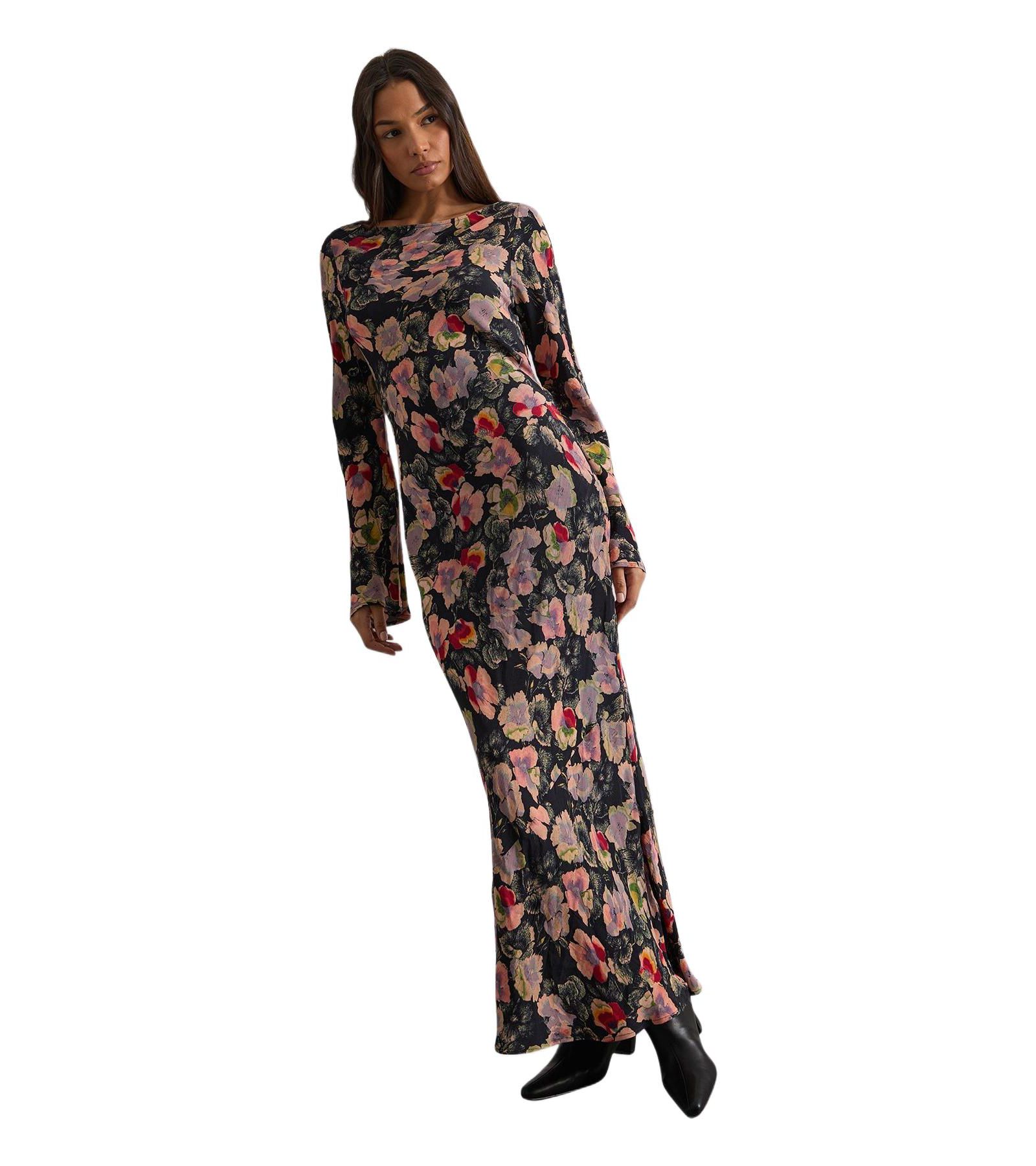 Warehouse Женское платье миди Warehouse Floral Bias Cut Scoop Back