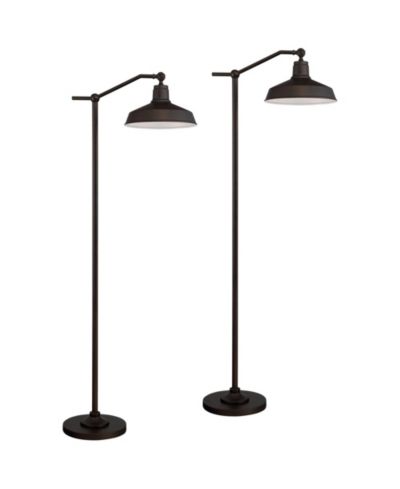 360 Lighting Kayne Farmhouse Rustic 61" Tall Standing Floor Lamps Set of 2 Lights Downbridge Adjustable