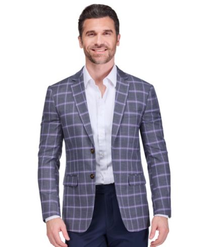 Gino Vitale Men’s Plaid Slim Fit Sportcoat Blazer