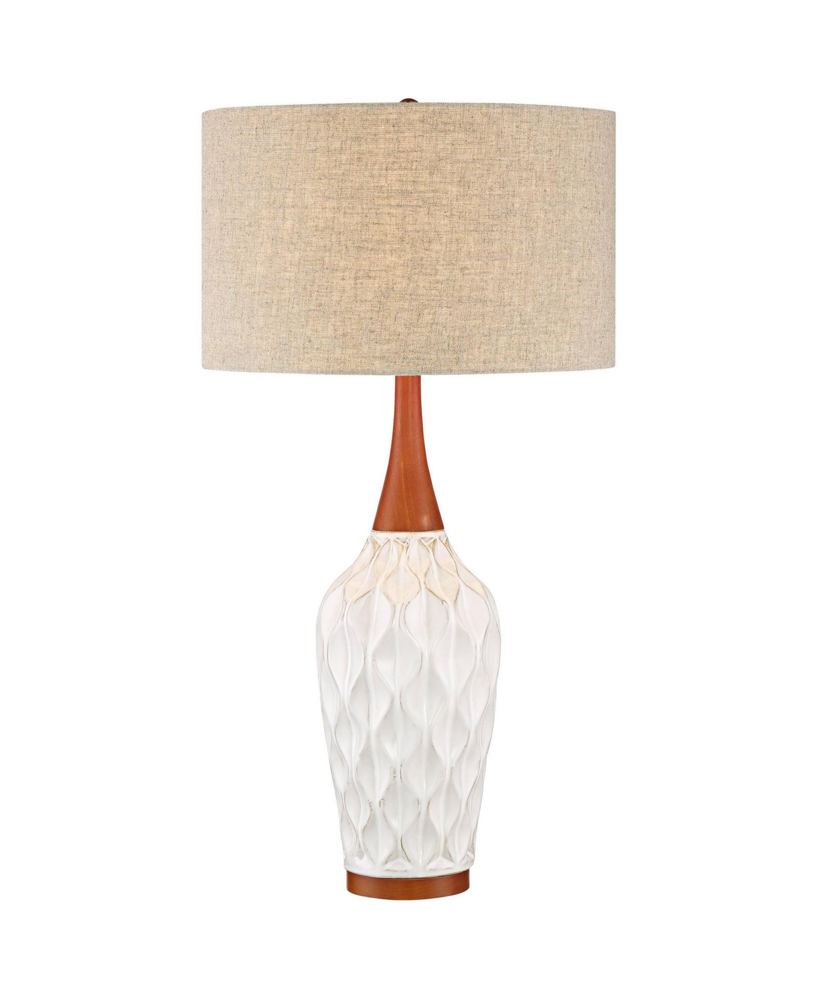 360 Lighting Mid Century Modern Table Lamp with Dimmer 30" Tall Ceramic Shade for Bedroom Bedside