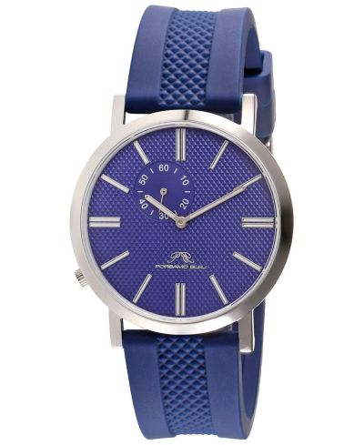 Porsamo Bleu Men's Bennett Round Blue Silicone Strap Watch 40 mm