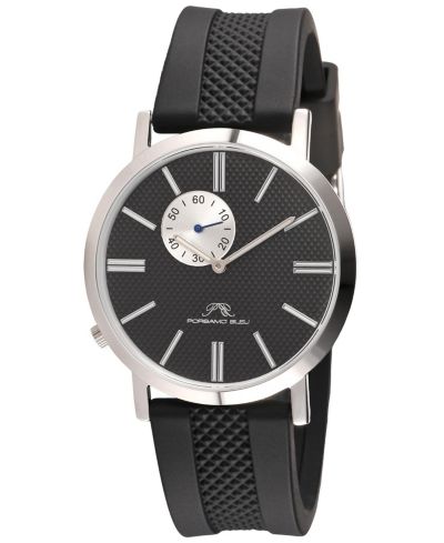Porsamo Bleu Men's Bennett Round Black Silicone Strap Watch 40 mm