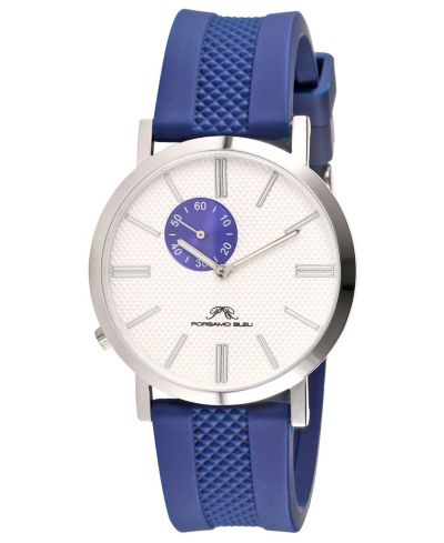 Мужские часы Porsamo Bleu Men's Bennett Round Blue Silicone Strap, 40 mm