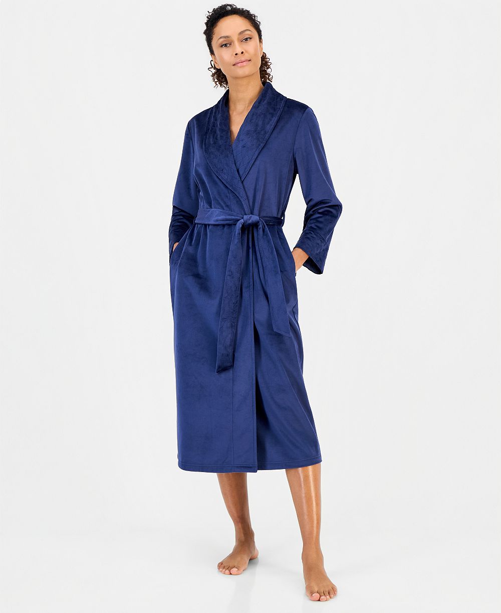 Charter Club Women's Plush Velour Long-Sleeve Robe, Macy's Exclusive