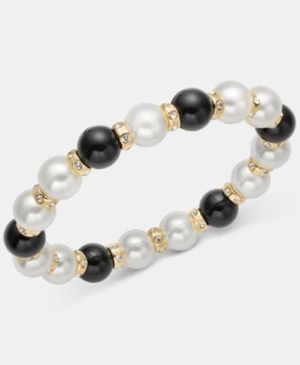 Браслет Charter Club Glass and Faux Pearl Stretch