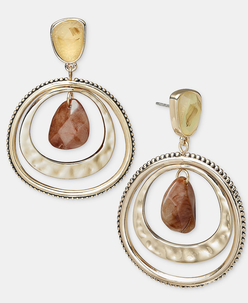 Серьги Style & Co Stone and Disc Drop