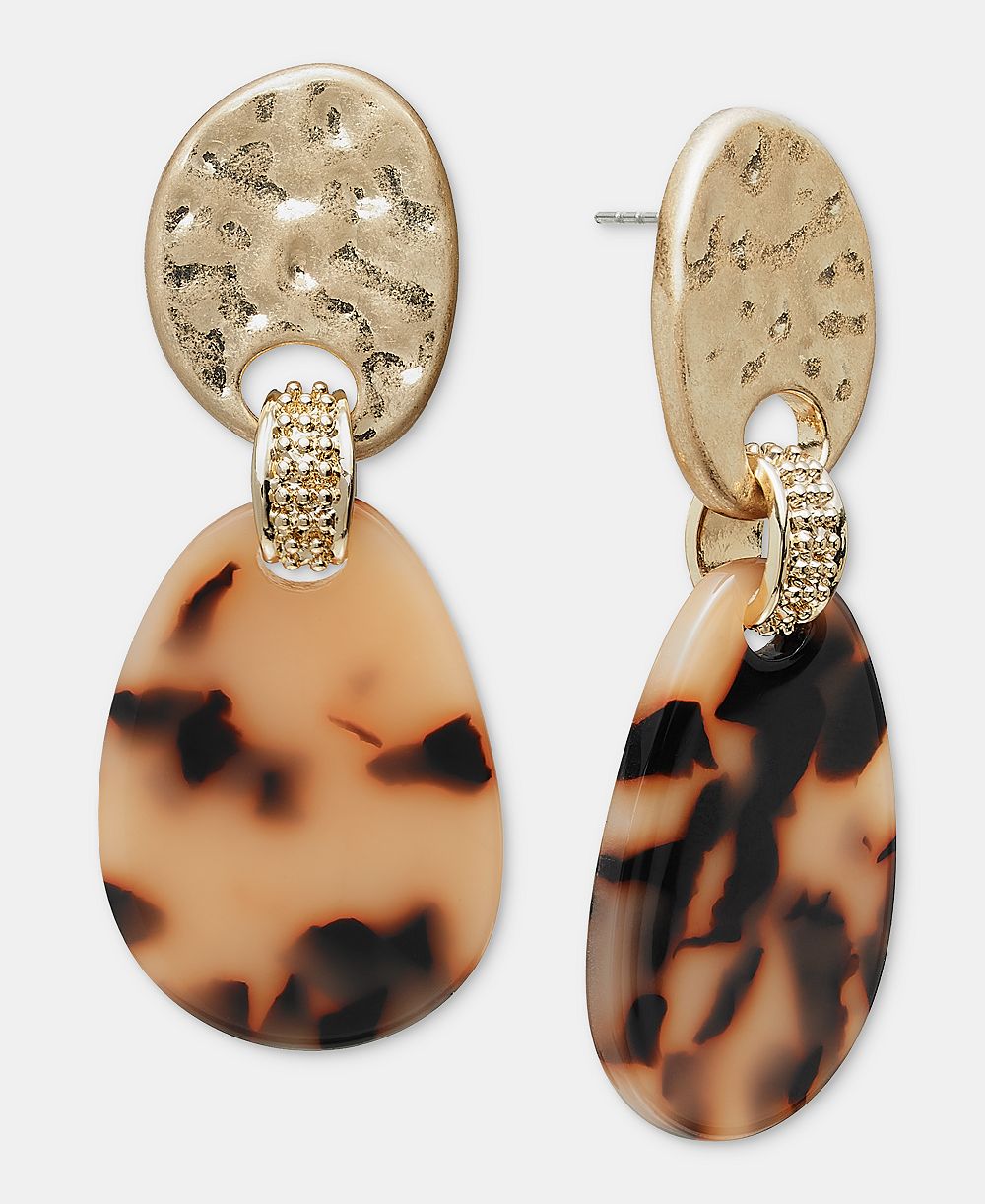 Серьги Style & Co Tortoise-Shell-Disc Linear Drop